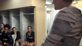 Texas A&M Coach Laurie Corbelli Gives a Pregame Speech