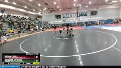 120 lbs 5th Place Match - Kason Cahill, Top Of The Rock Wrestling Club vs Bennett Sanford, Greybull Basin Athletic Club