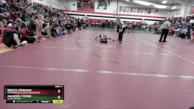 60 lbs Semifinal - Brock Erisman, Harrisonville Youth Wrestling vs Madden Coons, Team Central