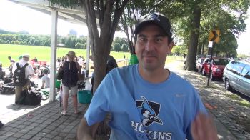 D3 women's powerhouse Johns Hopkins head coach Bobby Van Allen after winning the meet