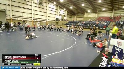 92 lbs Placement (16 Team) - Mckoy Evans, Sanderson Wrestling Academy vs Bryson Christenson, Utah Black