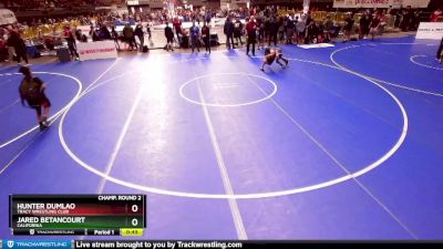 97 lbs Champ. Round 2 - Hunter Dumlao, Tracy Wrestling Club vs Jared Betancourt, California