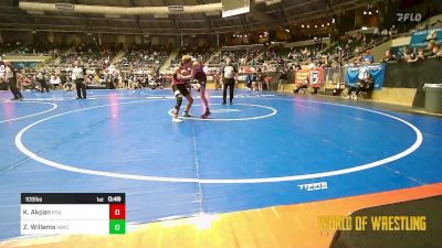 105 lbs Consi Of 16 #2 - Kaicen Akpan, RSA RedStorm vs Zakari Willems, IAWC