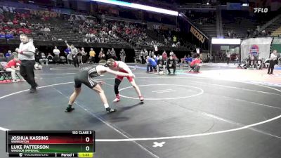 132 Class 3 lbs Quarterfinal - Luke Patterson, Windsor (Imperial) vs Joshua Kassing, Warrenton