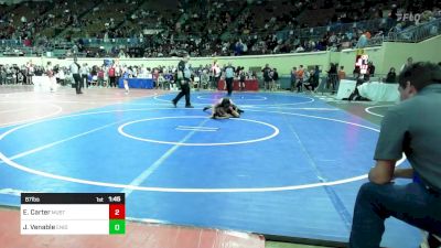 87 lbs Round Of 16 - Elliott Carter, Mustang Middle School vs Jerry Venable, Enid Junior High