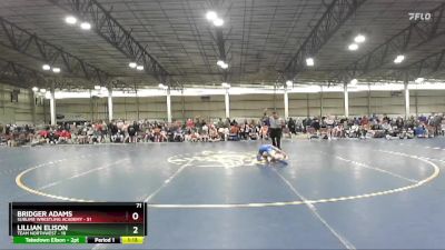 71 lbs Round 2 (4 Team) - Bridger Adams, Sublime Wrestling Academy vs Lillian Elison, Team Northwest