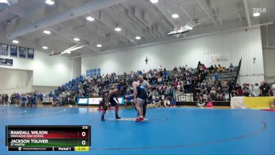 215 lbs Quarterfinal - Jackson Toliver, St Martin vs Randall Wilson, Vancleave High School