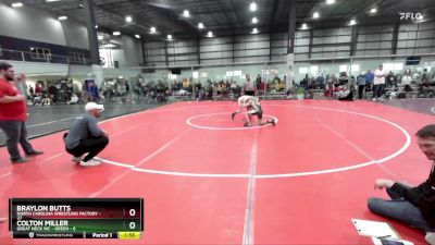 75 lbs Round 4 (6 Team) - Braylon Butts, NORTH CAROLINA WRESTLING FACTORY vs Colton Miller, GREAT NECK WC - GREEN