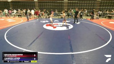 86 lbs Cons. Round 3 - Krystin Reisdorfer, Tri-State Grapplers vs Cameron Layher, Douglas Wrestling Club