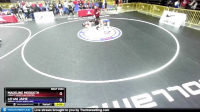 117 lbs Cons. Round 2 - Madeline Merideth, Legacy Wrestling Center vs Lei`ani Jaime, Animal House Wrestling