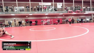 160 lbs Quarterfinal - Aydan Mathews, Shelley High School vs Damien Avila, Blackfoot High School