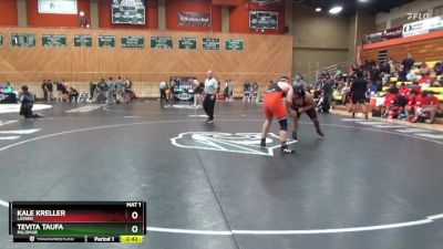 285 lbs Champ. Round 2 - Kale Kreller, Lassen vs Tevita Taufa, Palomar