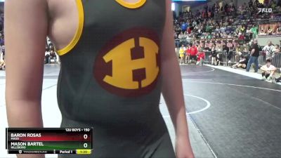 150 lbs Quarterfinal - Baron Rosas, Maize vs Mason Bartel, Hillsboro