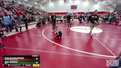 89-97 lbs Round 3 - Alex Baumgartner, Platte Valley Jr WC vs Rein Shengle, HRA