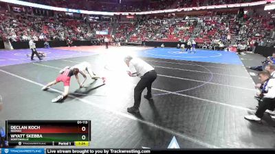 D1-113 lbs Quarterfinal - Wyatt Skebba, Hortonville vs Declan Koch, Neenah