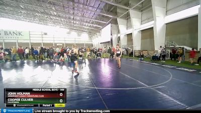 149 lbs Cons. Round 4 - John Holman, Sandpoint Legacy Wrestling Club vs Cooper Culver, California