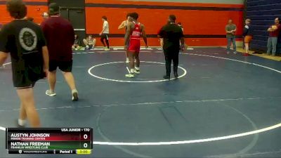 170 lbs Quarterfinal - Austyn Johnson, Minion Training Center vs Nathan Freeman, Franklin Wrestling Club