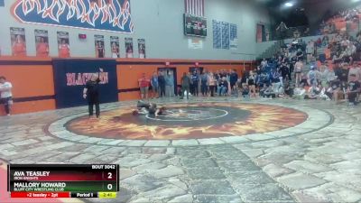 100-106 lbs Semifinal - Ava Teasley, Iron Knights vs Mallory Howard, Bluff City Wrestling Club