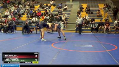 197 lbs Quarterfinal - Liam Swanson, University Of Providence (Mont.) vs Afton Silvis, Menlo College (Calif.)