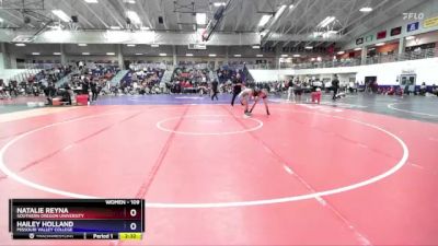 109 lbs Cons. Round 4 - Hailey Holland, Missouri Valley College vs Natalie Reyna, Southern Oregon University