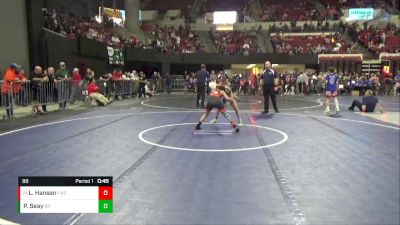 88 lbs Cons. Round 3 - Landon Hansen, Frenchtown Wrestling Club vs Peyton Seay, Bishop Ryan