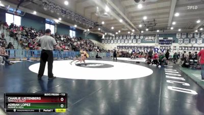 113 lbs Quarterfinal - Charlie Ligtenberg, Temecula Valley vs Adrian Lopez, Murrieta Mesa