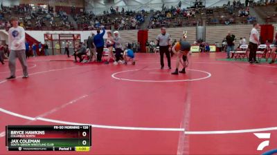 126 lbs Champ. Round 1 - Bryce Hawkins, Columbus North vs Jax Coleman, South Gibson Wrestling Club