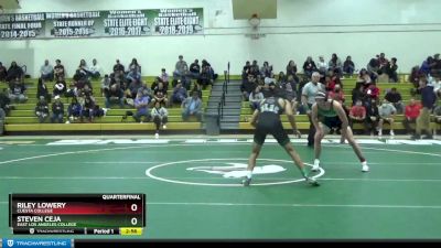 174 lbs Quarterfinal - Riley Lowery, Cuesta College vs Steven Ceja, East Los Angeles College