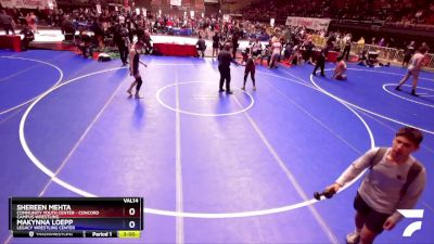 135 lbs Champ. Round 1 - Shereen Mehta, Community Youth Center - Concord Campus Wrestling vs Makynna Loepp, Legacy Wrestling Center