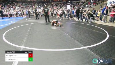 75 lbs Round Of 32 - Maverick Taylor, Clinton Youth Wrestling vs Leelyn Gibson, Wolfpak Wrestling