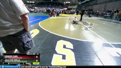 43 lbs Semifinal - Lennox Caro, Mat Demon Wrestling Club vs Adalynn Wells, Takedown Express Wrestling Club