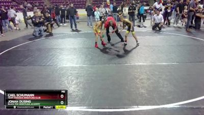 62 lbs Quarterfinal - Jonah Dusing, Black Fox Wrestling Academy vs Cael Schumann, Team Taneisha Wrestling Club