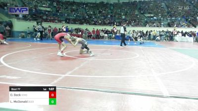 87 lbs Round Of 32 - Dawson Back, Verdigris vs Lucas McDonald, Deer Creek