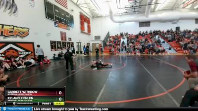 84 lbs Cons. Semi - Garrett Withrow, Riverton Middle School vs Kyland Kienlen, Worland Middle School