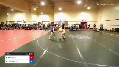 70 kg Consi Of 32 #1 - Ryan Watts, North Dakota vs Mason Shrader, Chippewa Wrestling Club