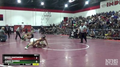 138 lbs Quarterfinal - Brock Mantanona, Palm Desert vs Aaron Ramirez, Victor Valley