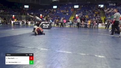 55 lbs Semifinal - Jacobi Burkett, Claysburg-Kimmel vs Hunter Vermeulen, Northwestern Lehigh