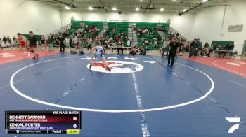 132 lbs 3rd Place Match - Bennett Sanford, Greybull Basin Athletic Club vs Kendal Porter, Green River Grapplers Wrestling