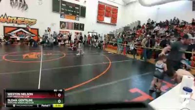 49 lbs Quarterfinal - Sloan Gentilini, Worland Wrestling Club vs Weston Nelson, Cody Wrestling Club