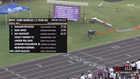 Youth Boys' 200m Hurdles, Prelims 2 - Age 13