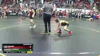 77 lbs Quarterfinals (8 Team) - Jase Sensor, Linden vs Marshall Kopietz, Grand Ledge
