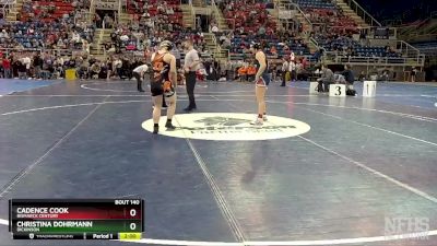 148 lbs Quarterfinal - Christina Dohrmann, Dickinson vs Cadence Cook, Bismarck Century