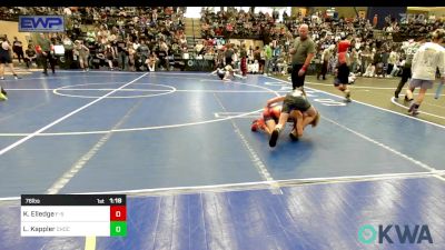 76 lbs Semifinal - Kale Elledge, F-5 Grappling vs Liam Kappler, Choctaw Ironman Youth Wrestling