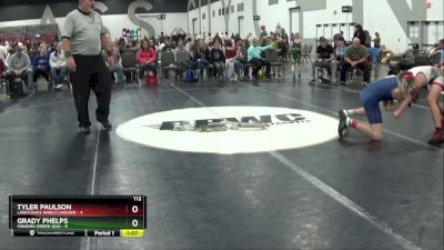 112 lbs Placement Matches (8 Team) - Tyler Paulson, LAW/Crass Wrestling(WI) vs Grady Phelps, Minions Green (GA)