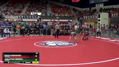 126 lbs Quarterfinal - Sebastian Heredia, Ulysses vs Knox Karnowski, Wamego