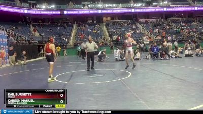 3A 113 lbs Champ. Round 1 - Carson Manuel, Central Davidson vs Kail Burnette, Pisgah