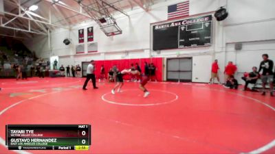 133 lbs Cons. Round 3 - Tayari Tye, Victor Valley College vs Gustavo Hernandez, East Los Angeles College