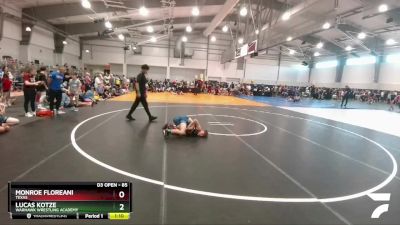 85 lbs Champ. Round 1 - Lucas Kotze, Warhawk Wrestling Academy vs Monroe Floreani, Texas