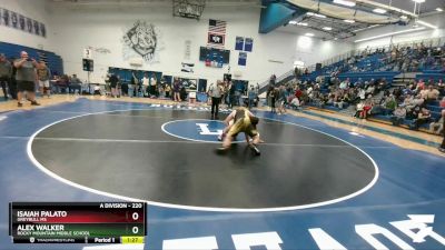 220 lbs Round 2 - Alex Walker, Rocky Mountain Middle School vs Isaiah Palato, Greybull MS