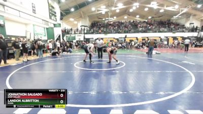 215 lbs Quarterfinal - Johnathon Salgado, East Valley vs Landon Albritton, Kuna